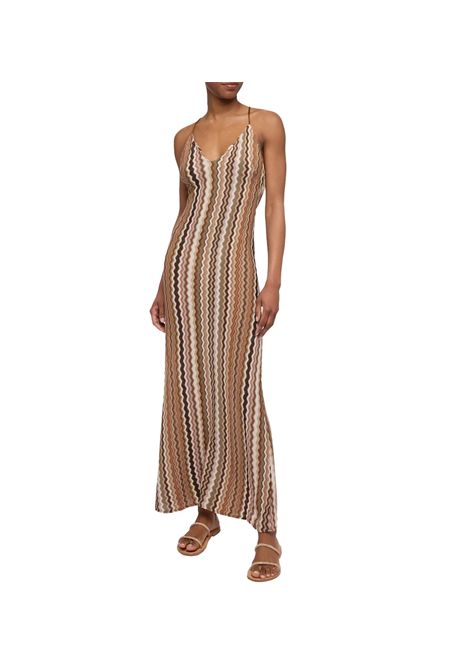 Abito Mc2 Saint Barth Eydis donna EYDIS01060H Fantasia marrone oro raschel scollatura a v MC2 SAINT BARTH | Abiti | EYDIS01060H18